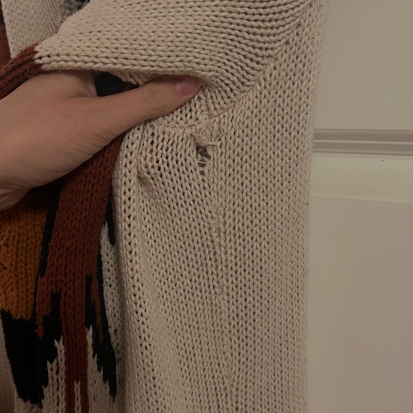 Shyanne Cream and Brown Patterned Cardigan - Picture 4 of 4